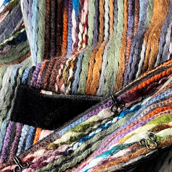 Katherine New York Multicolor Woven Yarn 3D Blazer Velvet Trim Womens Size M - Picture 11 of 11